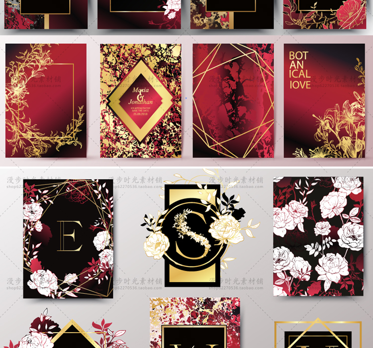 金色花朵花环素材