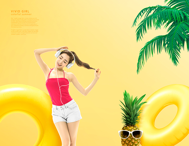 夏天夏季游泳美女海报