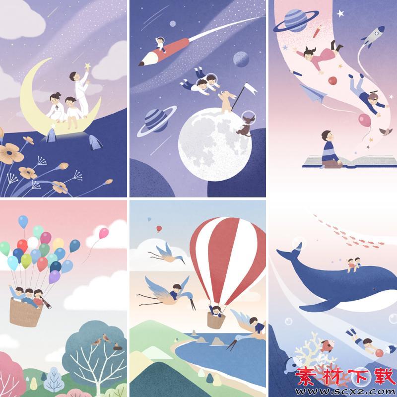 儿童梦想宇航员宇宙素材