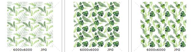 手绘水彩清新绿色蕨类植物