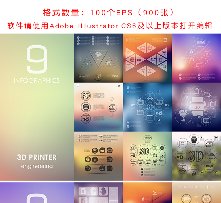 扁平化简约多行业PPT信息图表