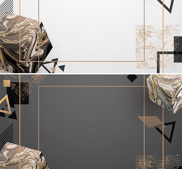 黑金色抽象立体几何大理石纹理底纹背景PNG+EPS矢量设计素材