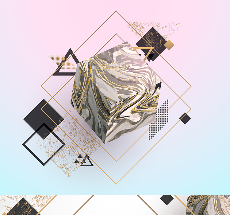 黑金色抽象立体几何大理石纹理底纹背景PNG+EPS矢量设计素材