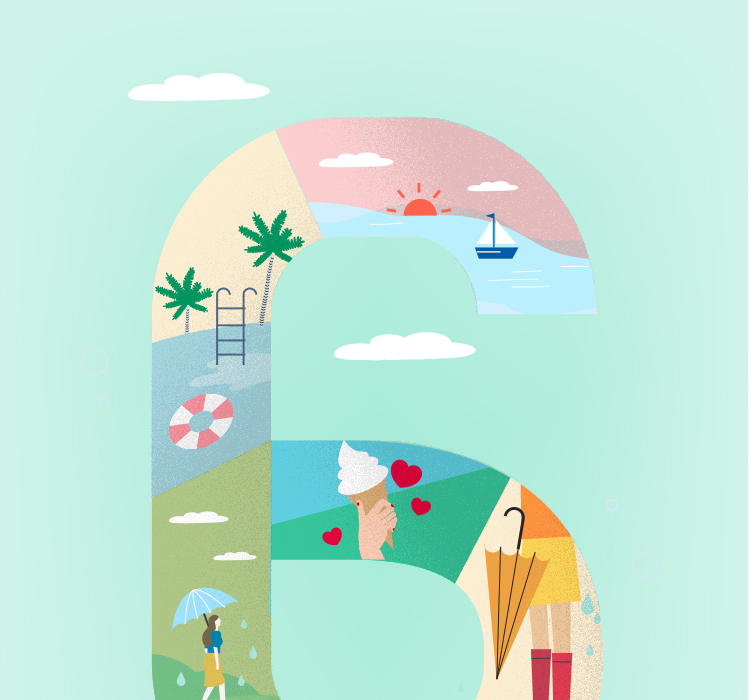 数字周年庆月份创意卡通海报插画AI矢量设计素材