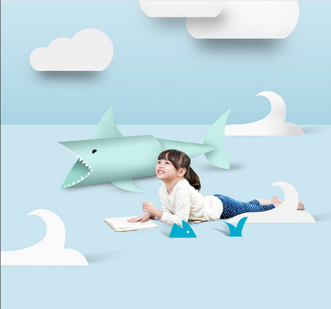 可爱创意儿童宣传设计PS分层素材 