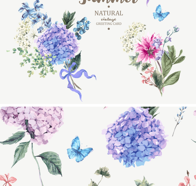 田园绣球花LOGO素材