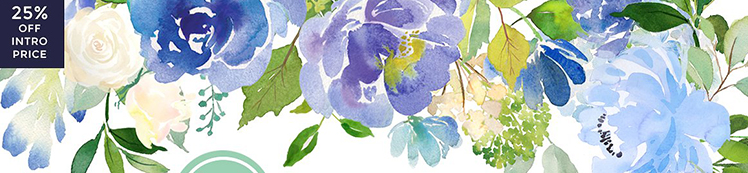 蓝色浪漫花朵素材