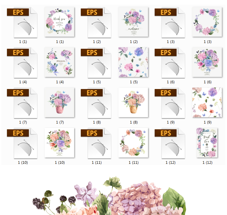 田园绣球花LOGO素材