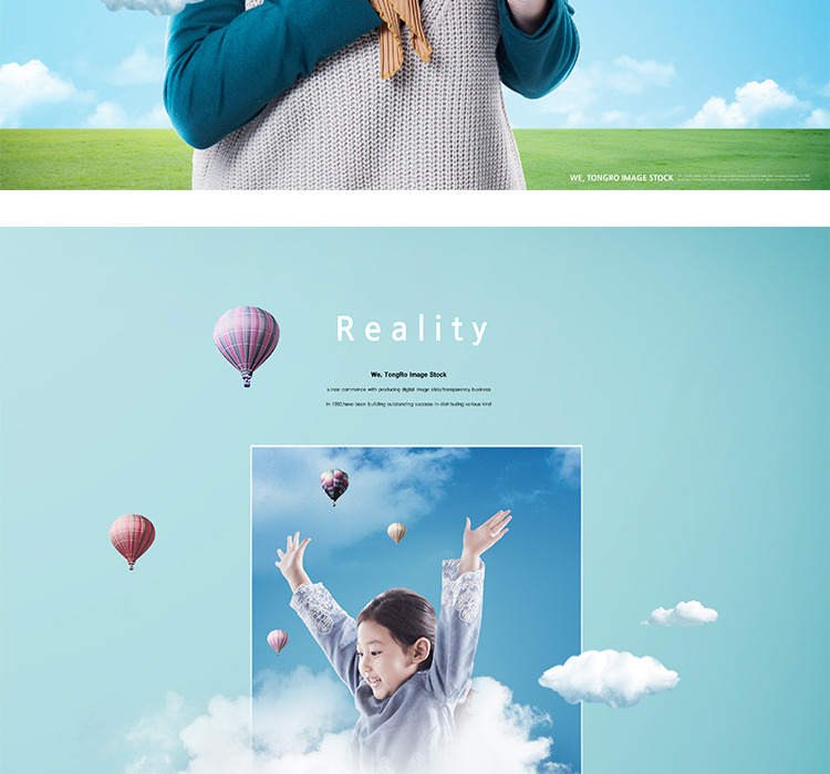蓝天白云创意儿童学生写真素材
