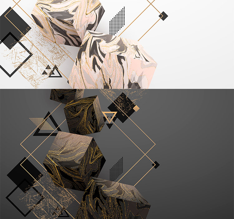 黑金色抽象立体几何大理石纹理底纹背景PNG+EPS矢量设计素材