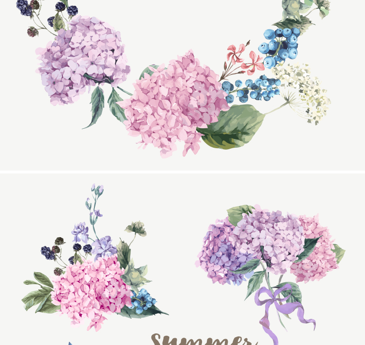 田园绣球花LOGO素材