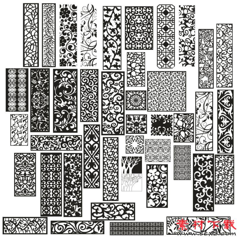 窗格雕花中式传统纹理花纹雕刻