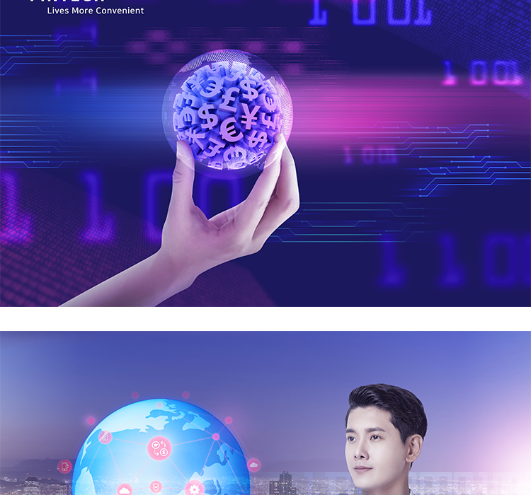 未来商业科技金融大数据合成海报