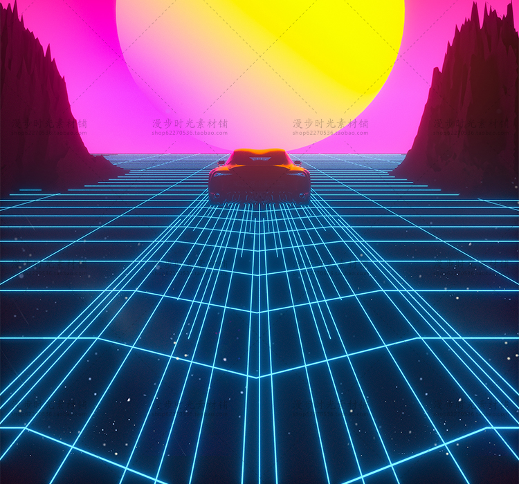 C4D蒸汽波背景