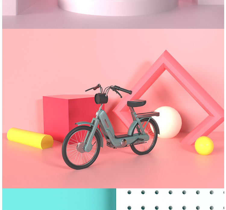 C4D袋子盒子摆件单车模型
