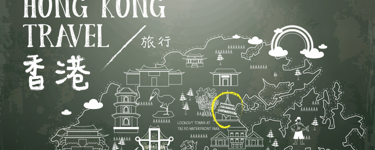 50款HongKong香港旅行旅游地图地标建筑美食矢量AI设计素材