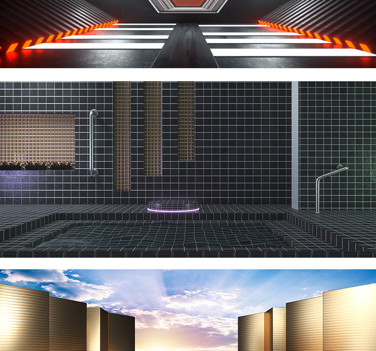电商C4D工程源文件立体舞台场景