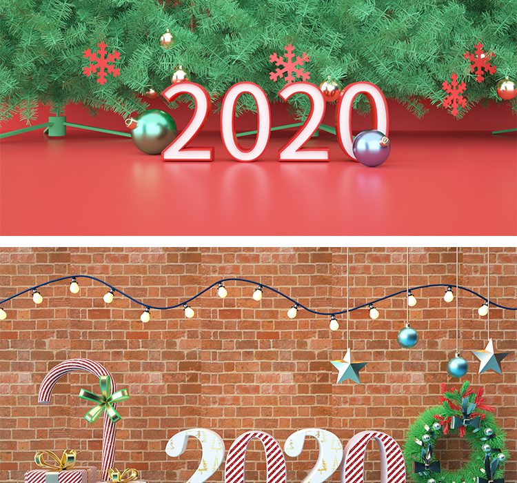 鼠年C4D场景2020年新年圣诞