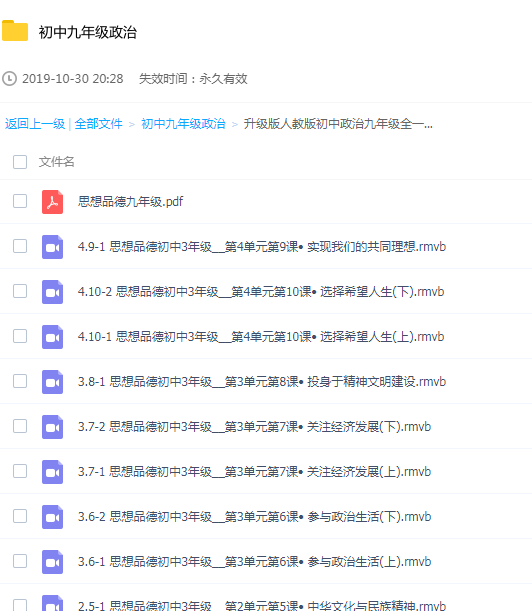 初中九年级政治学习辅导教程