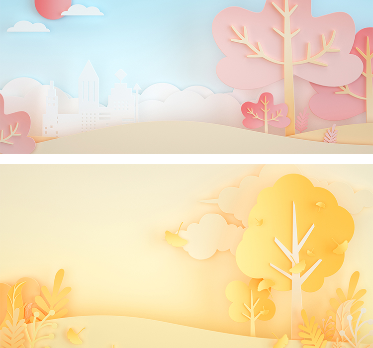 剪纸风秋天banner