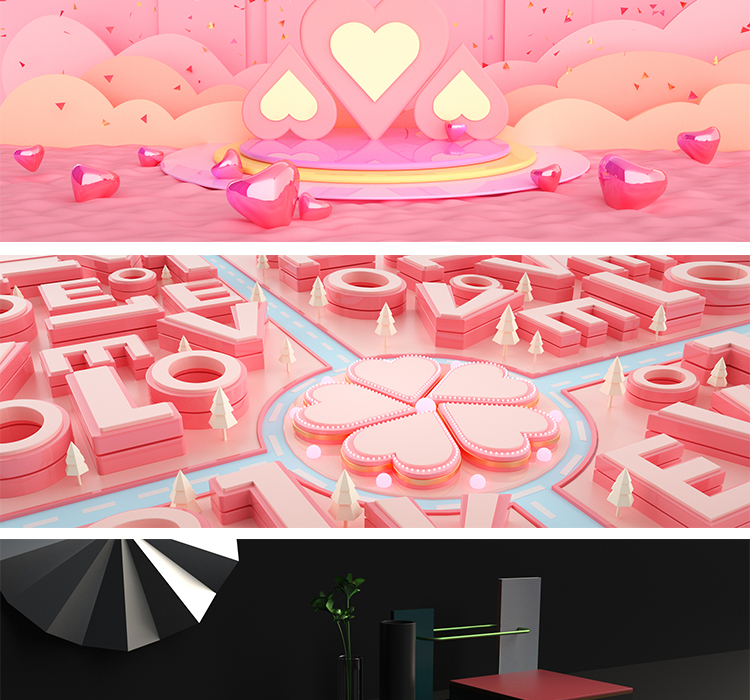 C4D电商场景banner