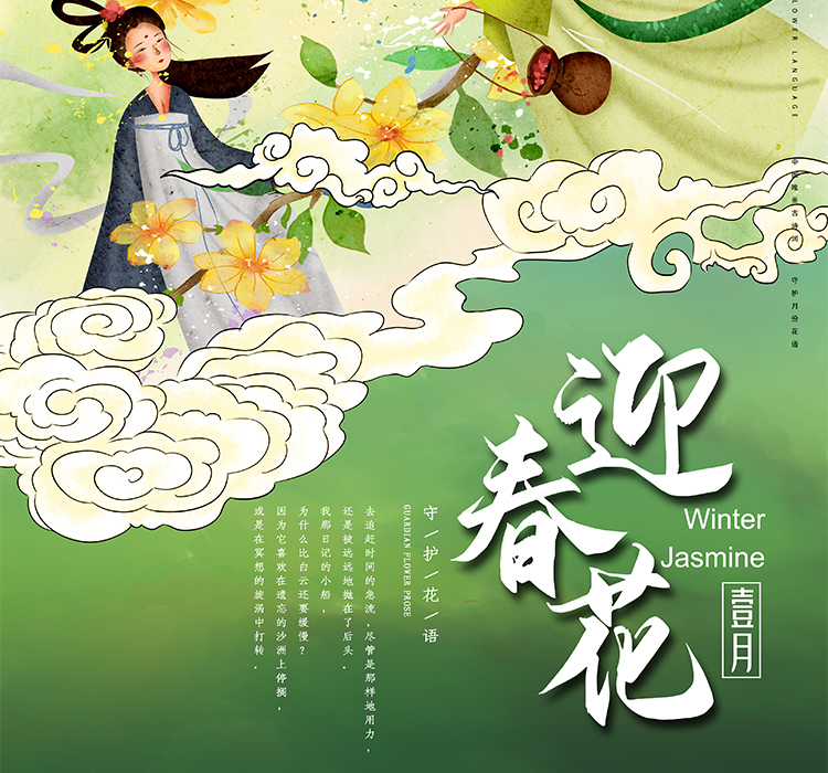 十二月花信PSD设计素材