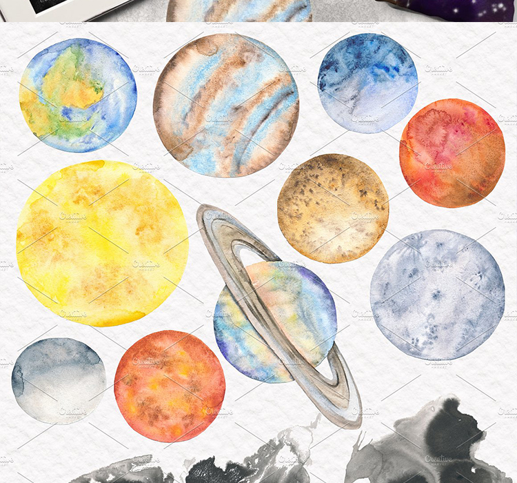 插图梦幻星空星星印刷包装卡片背景PNG设计素材