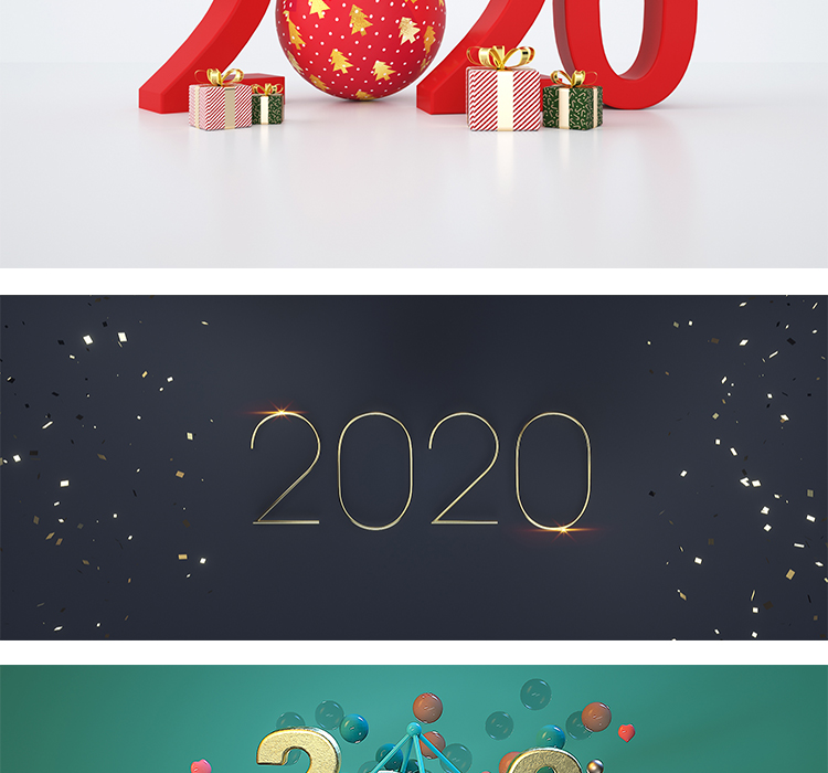 鼠年C4D场景2020年新年圣诞
