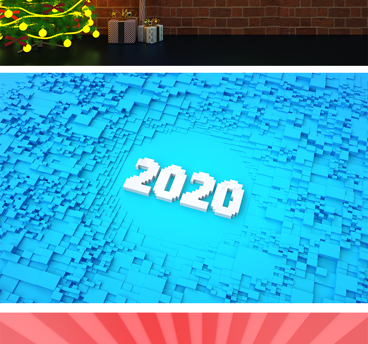 鼠年C4D场景2020年新年圣诞