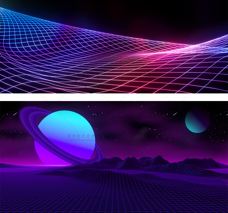 C4D蒸汽波背景