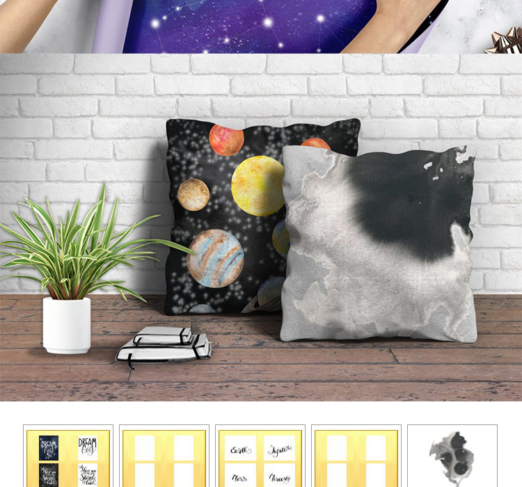 插图梦幻星空星星印刷包装卡片背景PNG设计素材