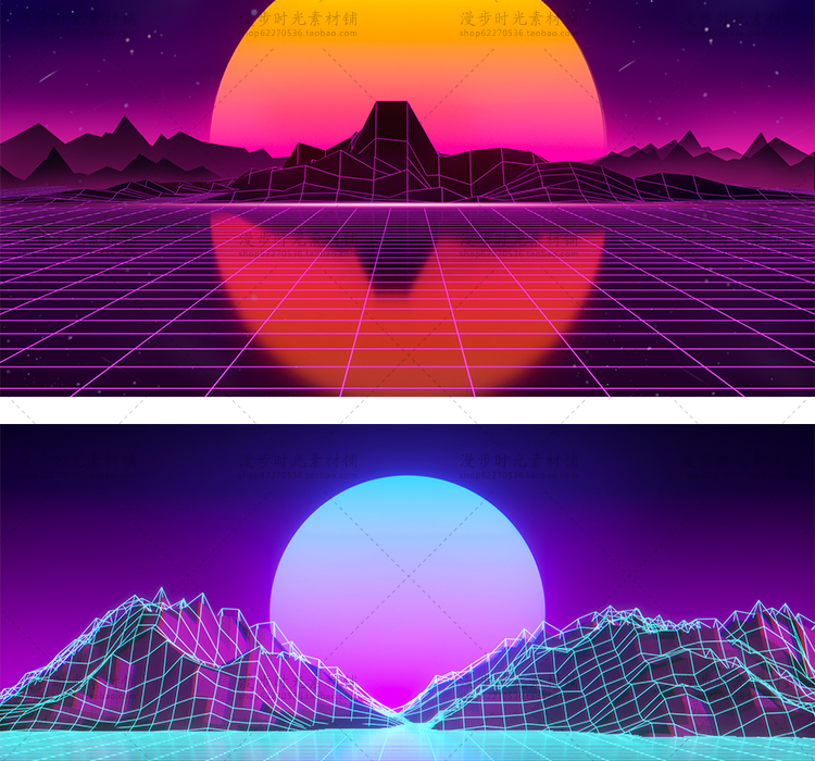 C4D蒸汽波背景