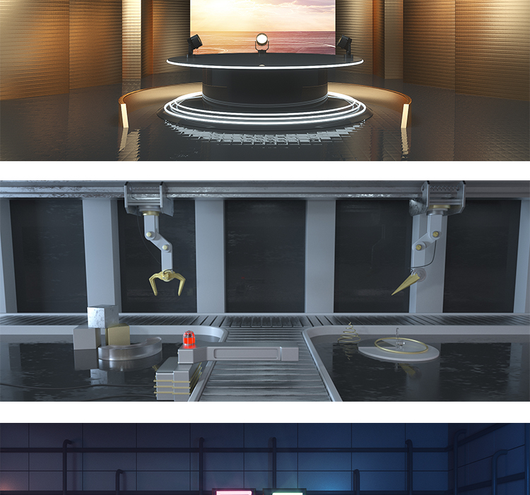 电商C4D工程源文件立体舞台场景